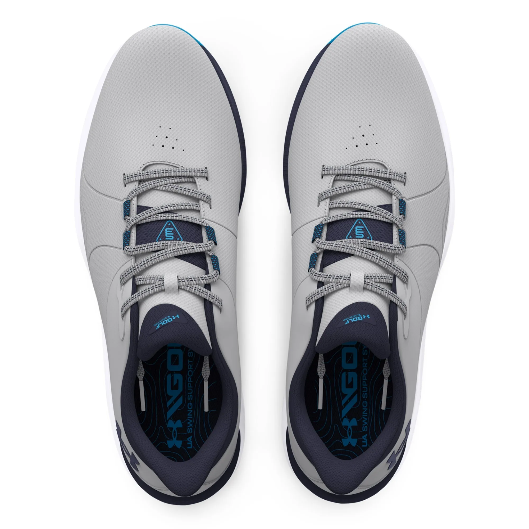 2024 Under Armour Men's Drive Pro Spikeless Wide Golf Shoes - ModGray/Capri/Midnight Navy