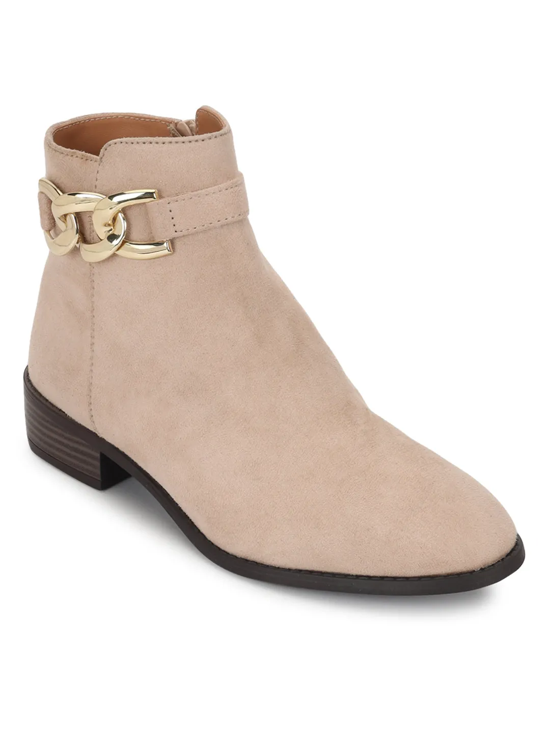 Beige Suede High-End-Fashion Stylish Ankle Boots (TC-OS-BO-02-BEIGSUE)