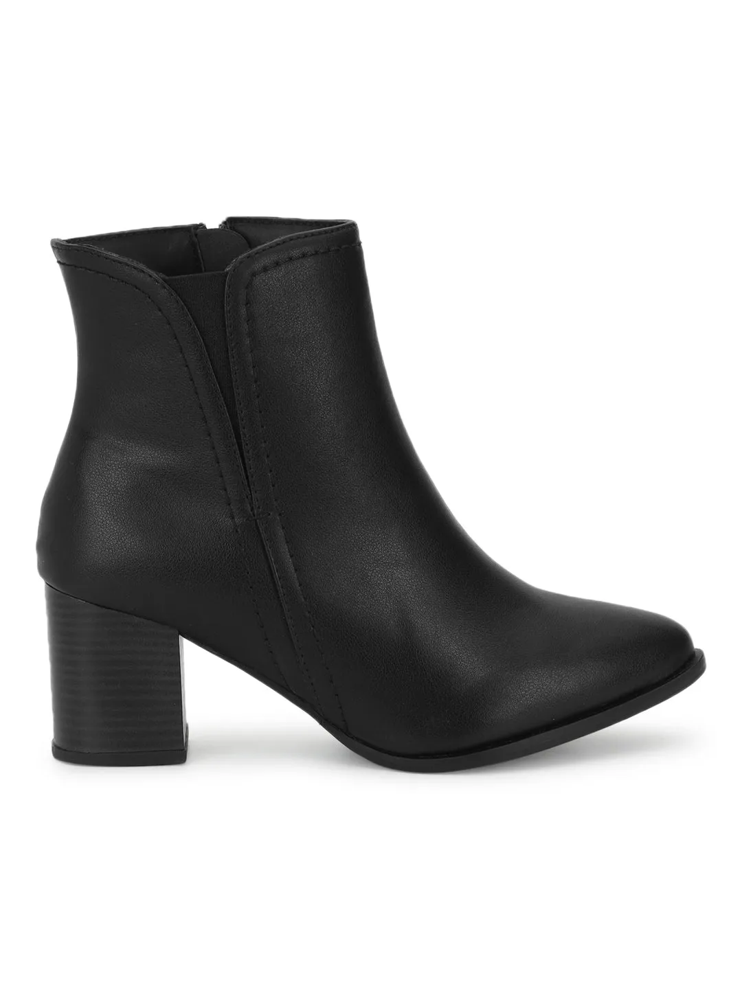 Black PU High-End-Fashion Stylish Ankle Boots (TC-OS-BO-01-BLKPU)