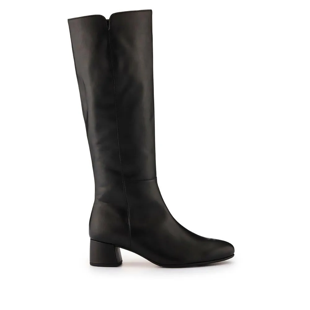 Block-Heel Leather Long Boots - GAB40533 / 326 846