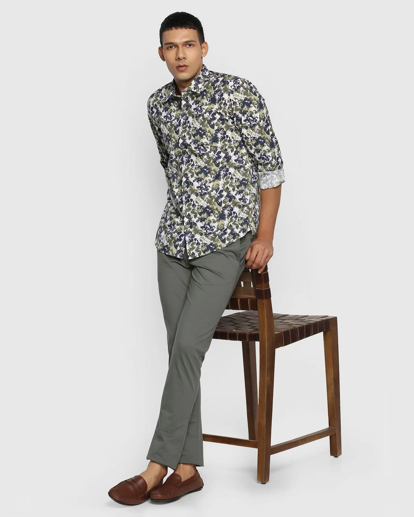 Casual Olive Printed Shirt - Deck