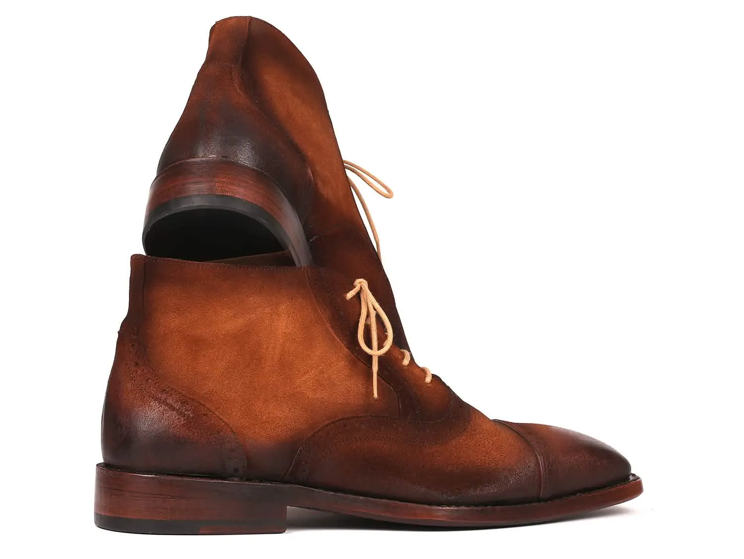 Custom Handmade Brown Suede Cap Toe Ankle Boots by Paul Parkman - Elevate Your Sophistication