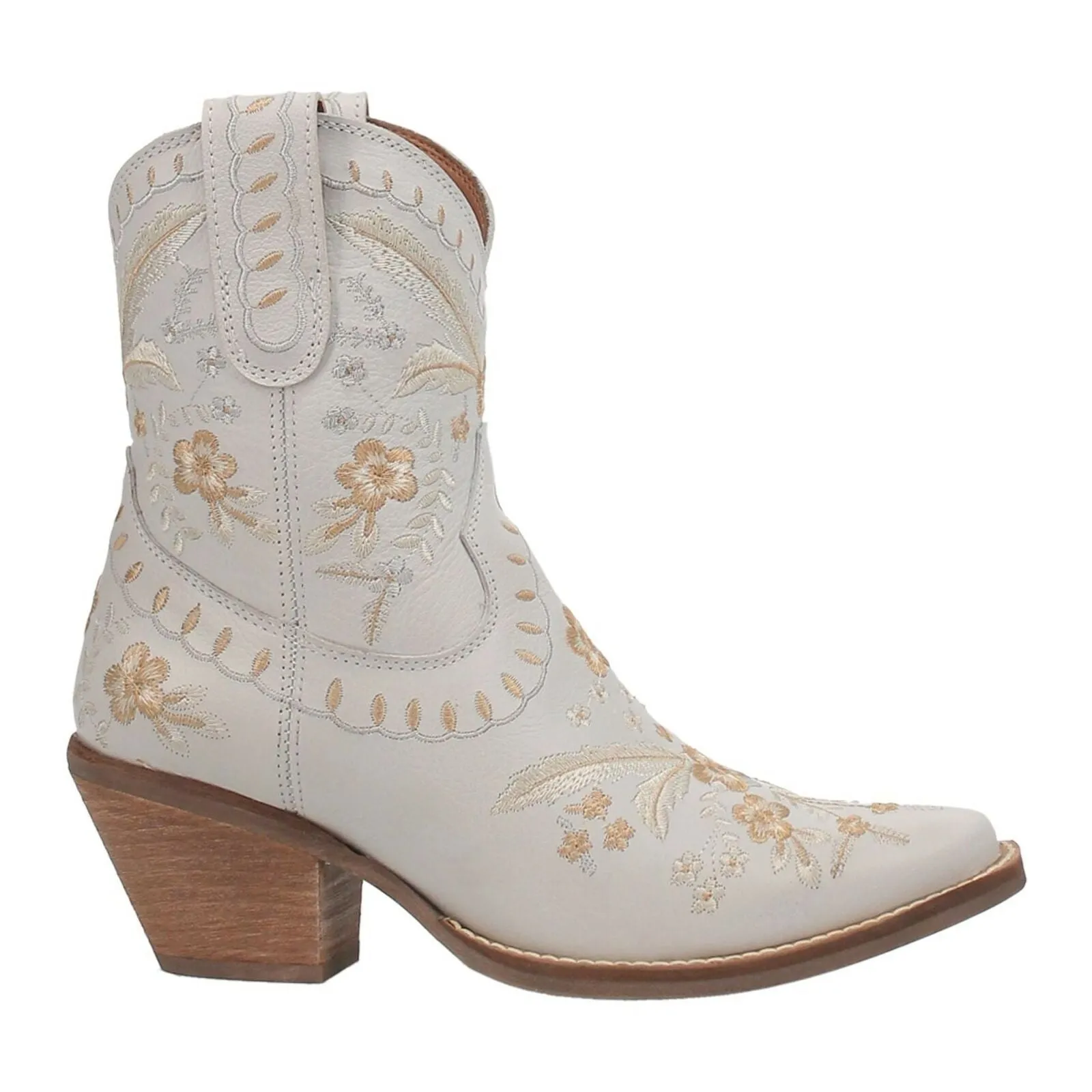 Dingo Ladies Primrose Floral Embroidery White Western Boots DI748 WHT