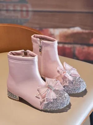 Dreaming Of Couture Pink Glitter Boots By Liv and Mia