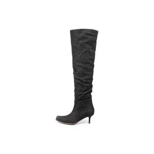 ElegantLuxe Over-Knee Pointed Toe Cone Heel Boots