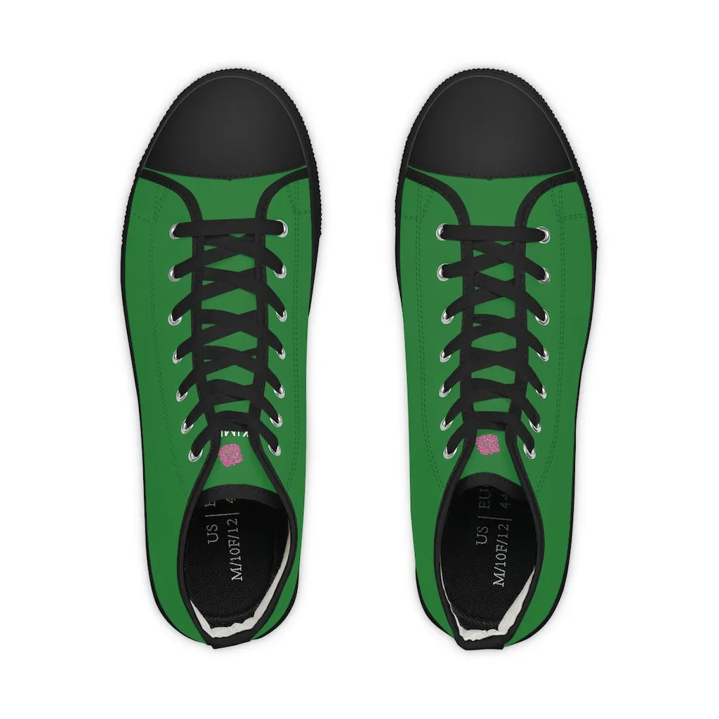 Emerald Green Men's High Tops, Green Men's Solid Color Best High Top Sneakers (US Size: 5-14)