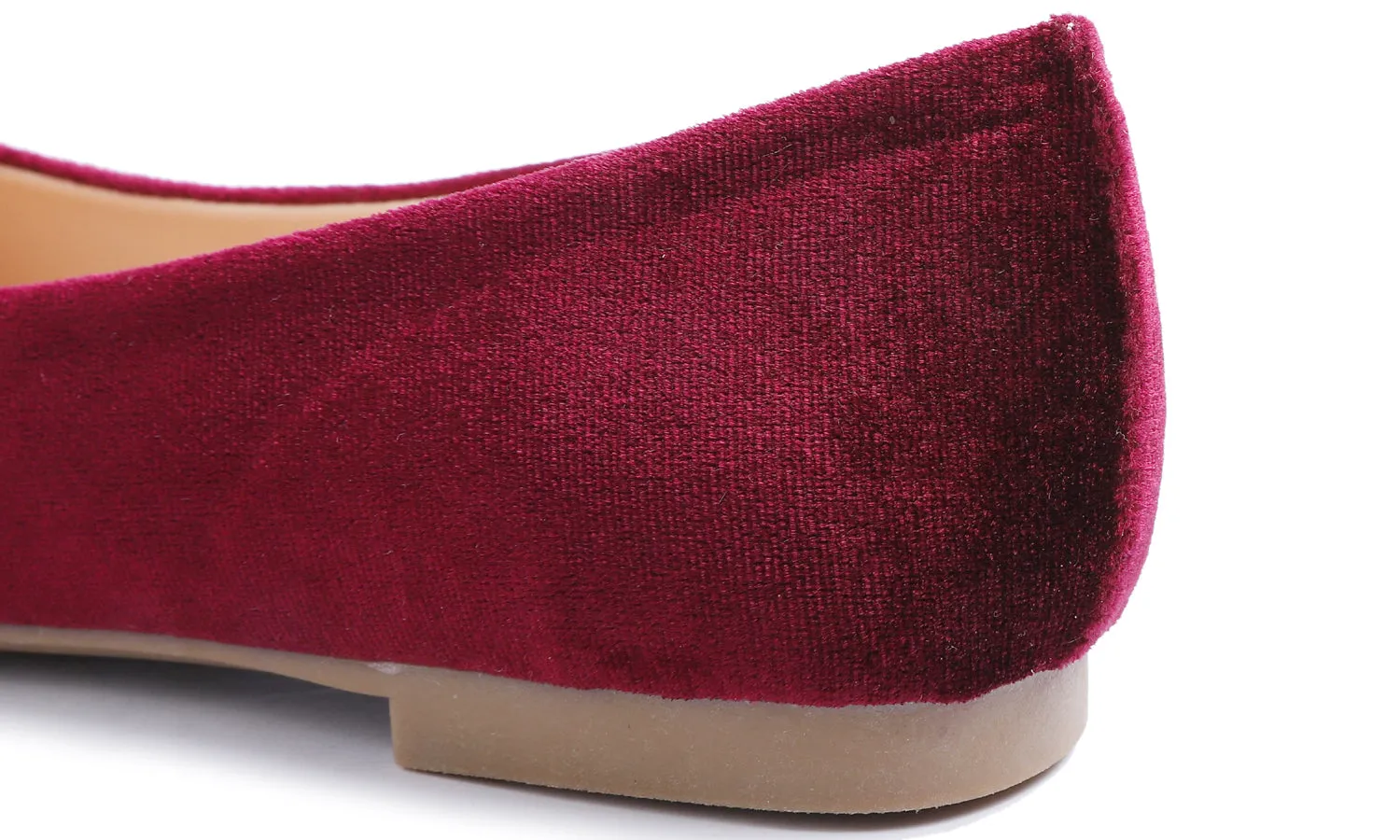 Feversole Women's Round Toe Cute Bow Trim Ballet Flats Burgundy Red Velvet Twist Bow