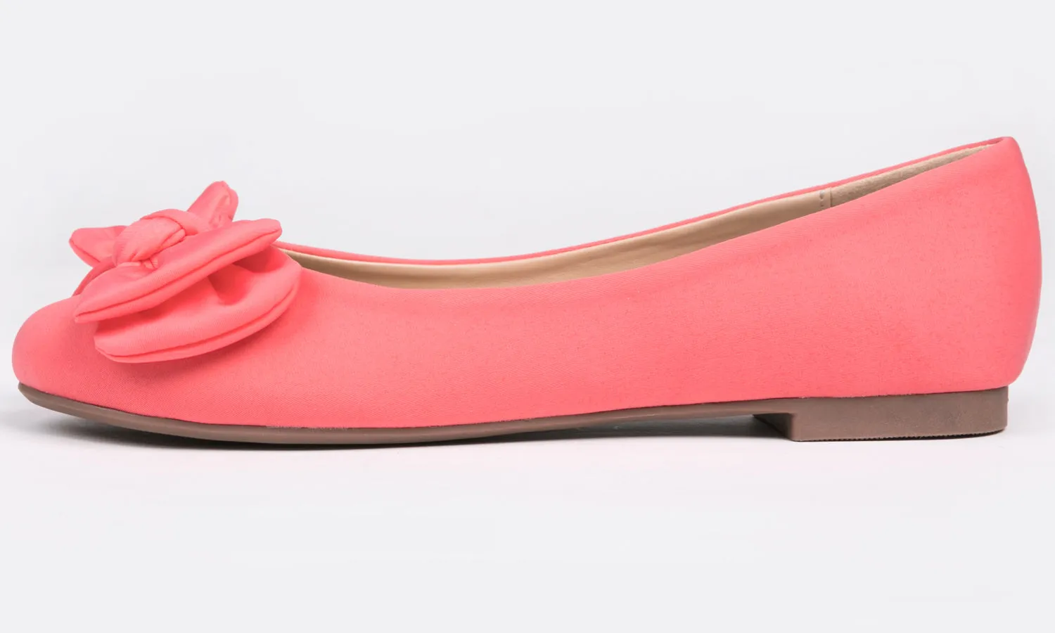 Feversole Women's Round Toe Cute Bow Trim Ballet Flats In Watermelon Color