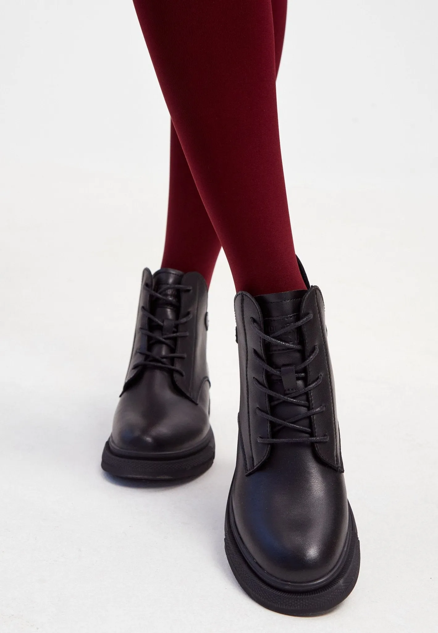 Flat Sole Ankle Boots - Black