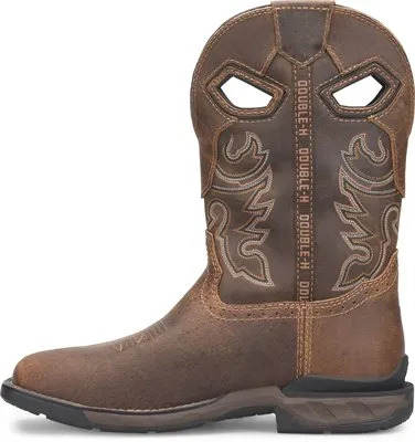 Men's Double H Phantom Rider Brown Wilmore Waterproof Broad Square Toe Roper Boots