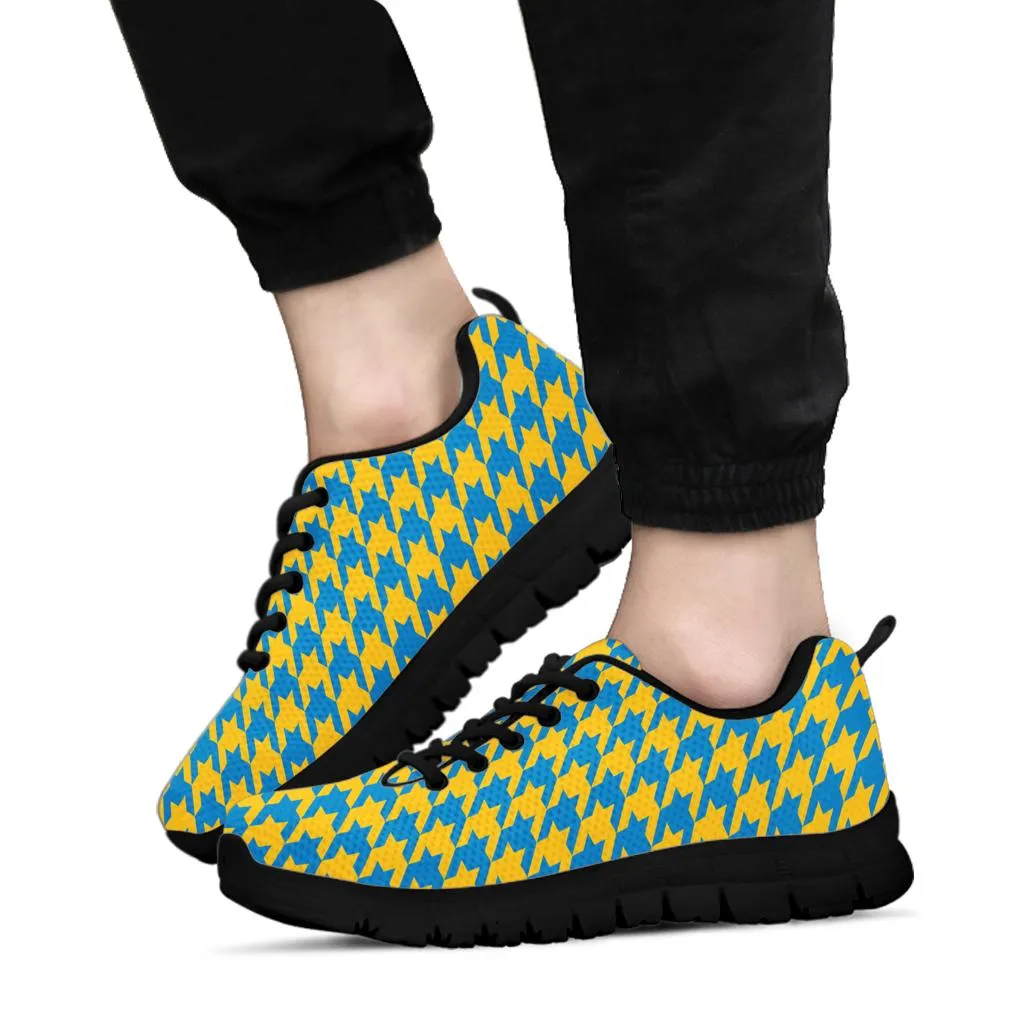 Mesh Sneakers_Royal-Blue on Gold_L_HT Pattern