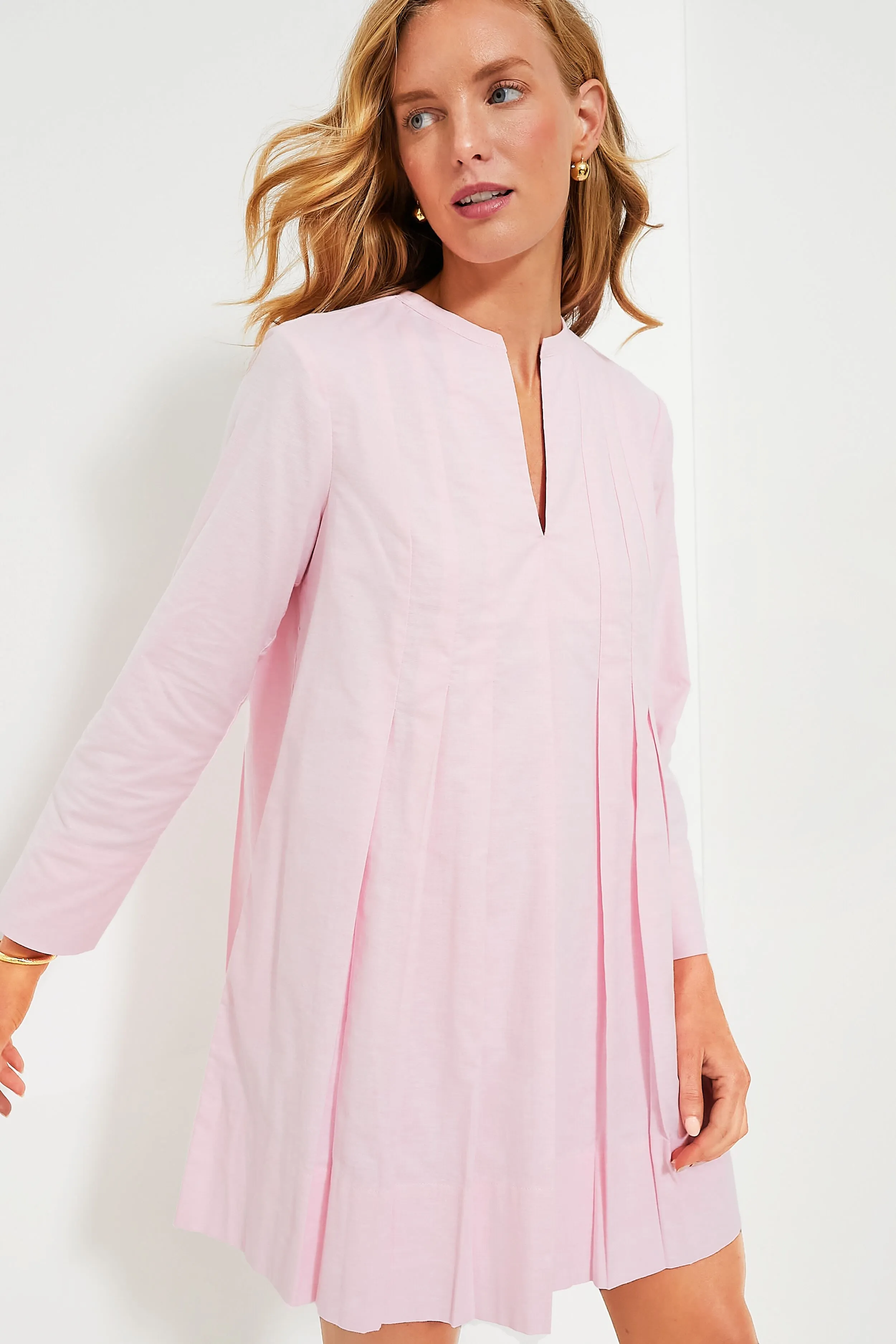 Pink Lightweight Oxford Luella Dress