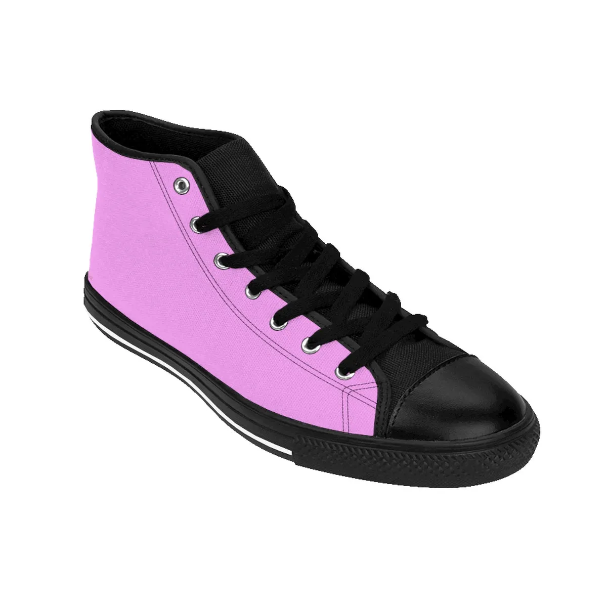 Pink Men's High Tops Shoes, Pink Solid Color Men's High-Top Fashion Sneakers Shoes