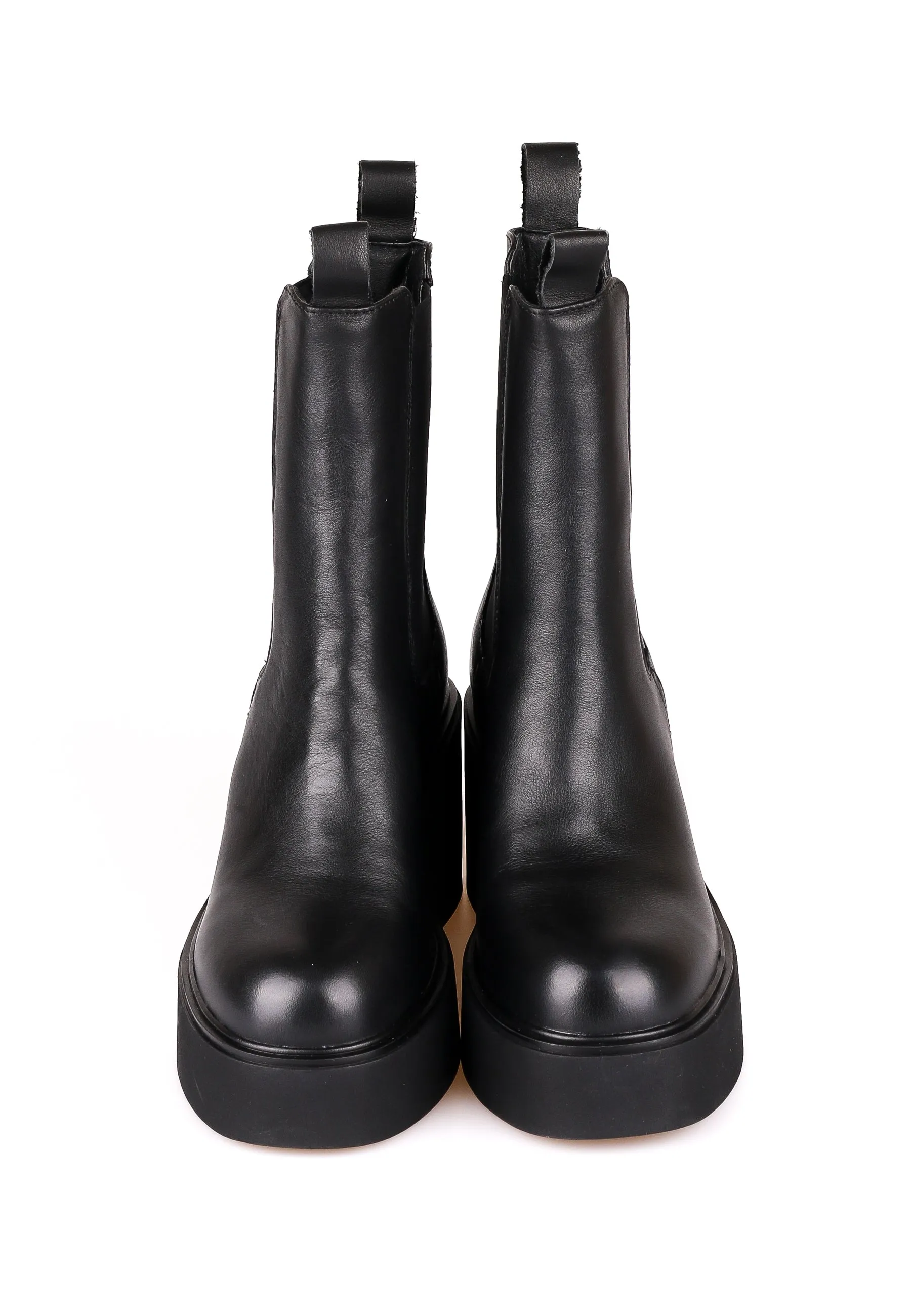 Platform Chelsea Ankle Boots - Black