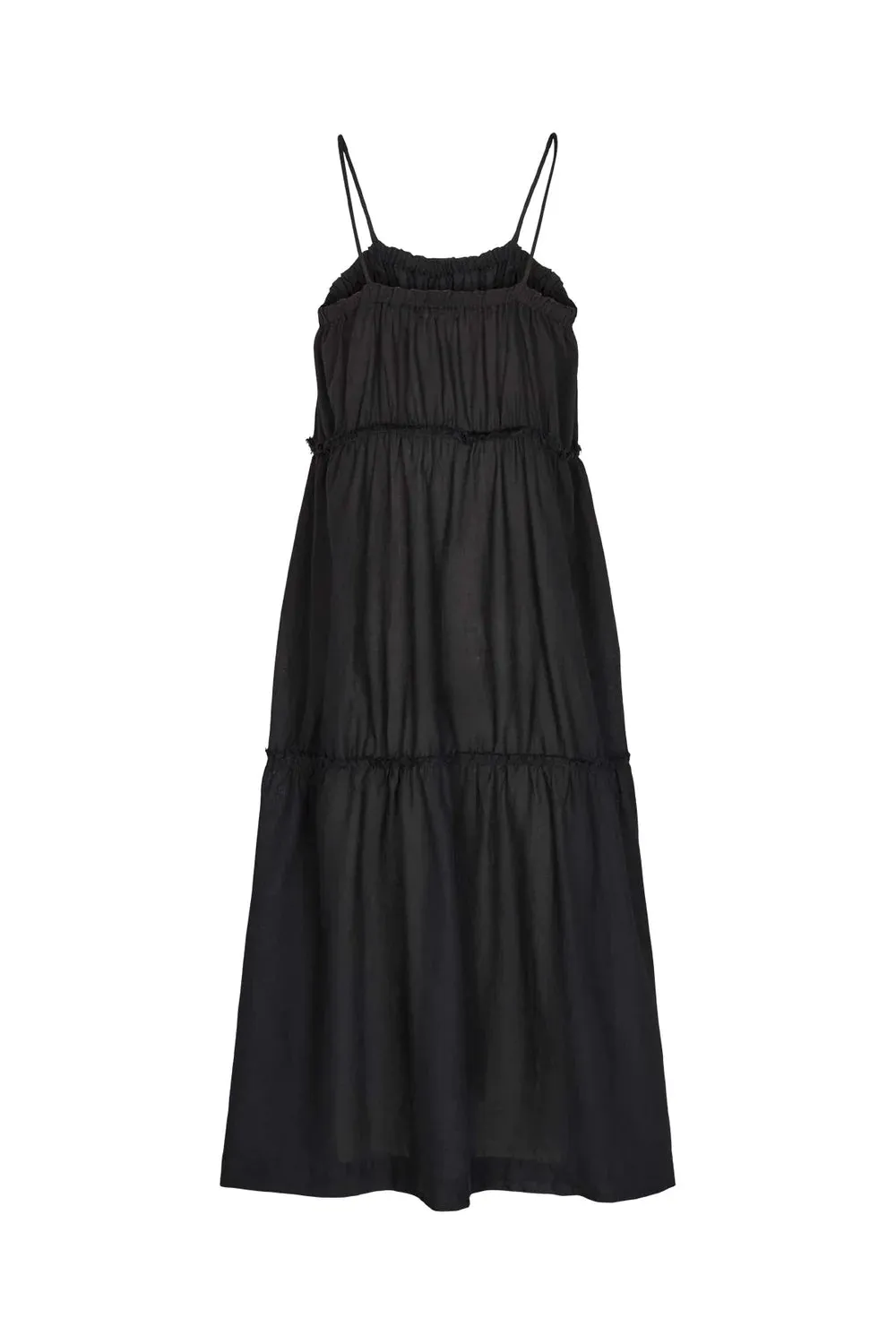 Rabens Saloner Nadina Cotton Tiered Dress in Black and Jade