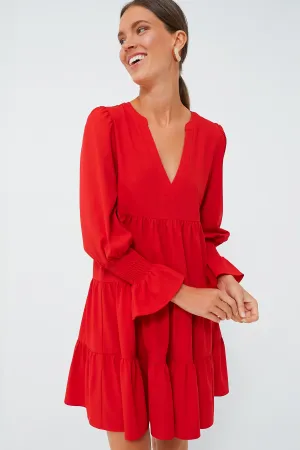 Red Crepe Kenzo Dress