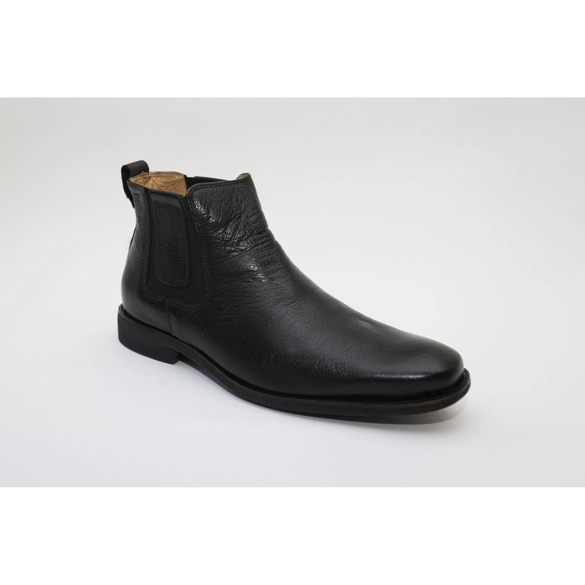 Savelli 6713 Mens Black Leather Pull On Chelsea Boots