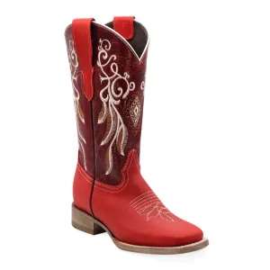 Silverton Mary All Leather Square Toe Boots (Red)