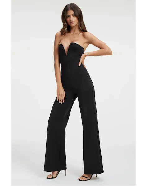 Strapless "V" Scuba Jumpsuit