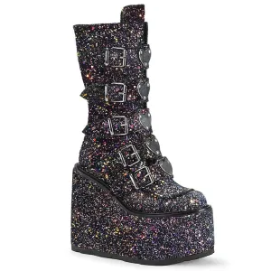 Swing-230G Platform Boots - Black Glitter