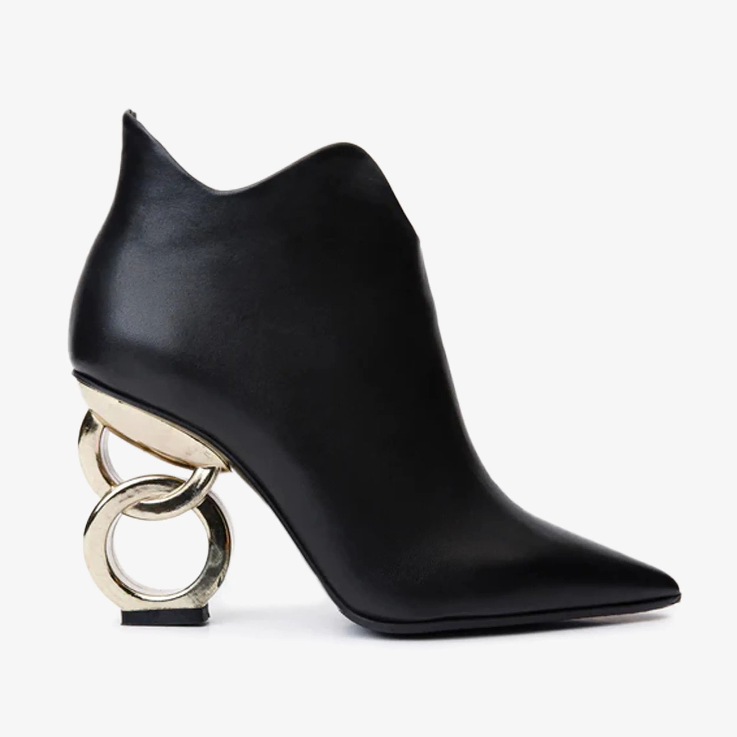 The Abriel Black Leather Ankle Women Boot