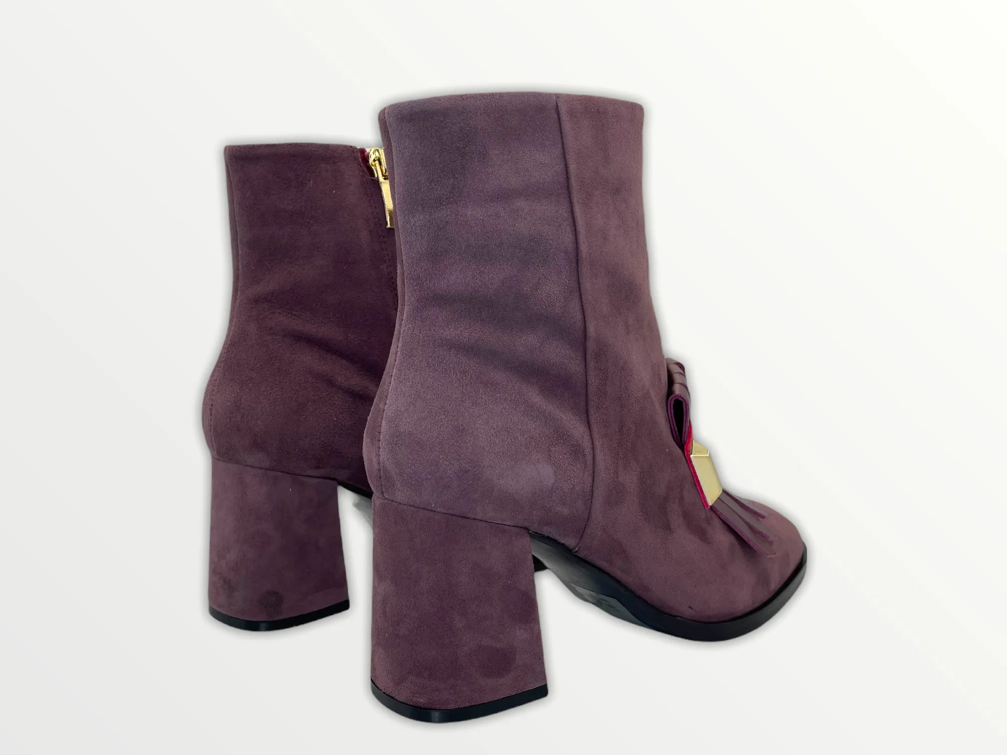 The Luksor Rose Suede Leather Block Heel Women Boot