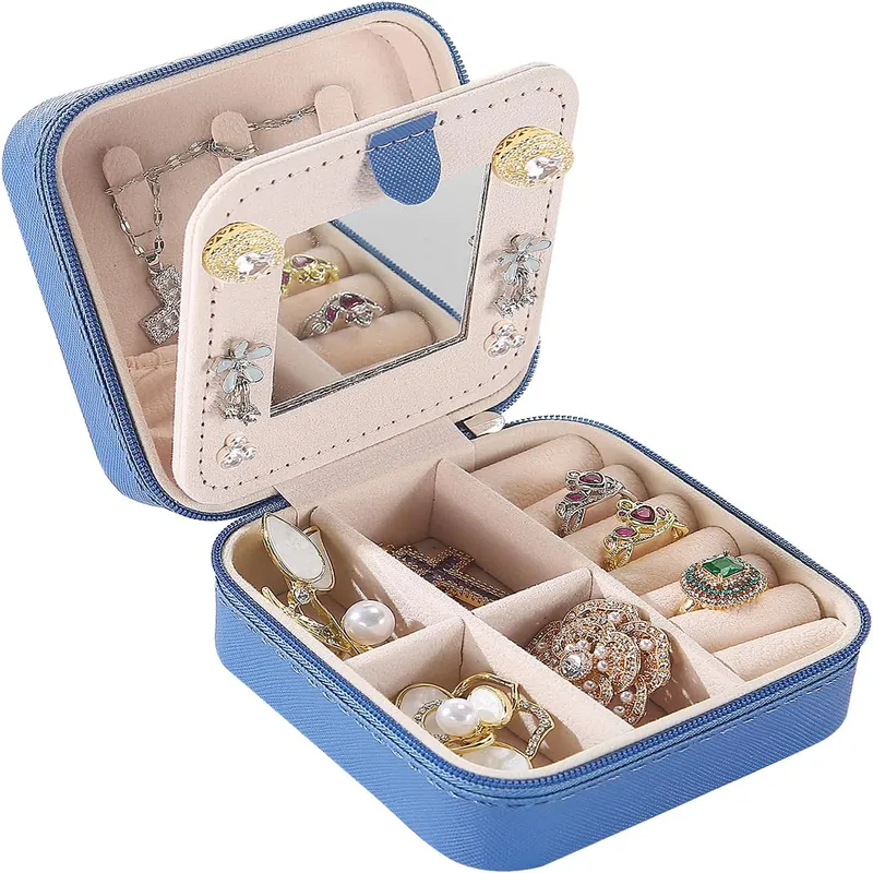 Travel Jewelry Organizer Small Jewelry Organizer Box with Mirror