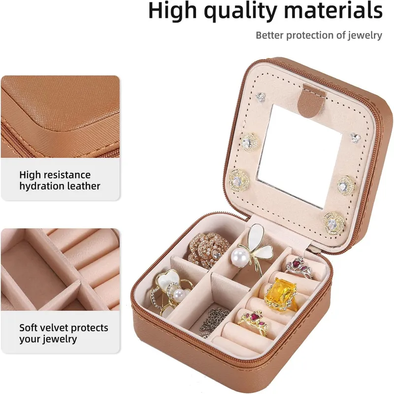 Travel Jewelry Organizer Small Jewelry Organizer Box with Mirror