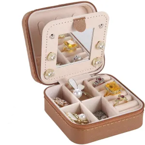 Travel Jewelry Organizer Small Jewelry Organizer Box with Mirror