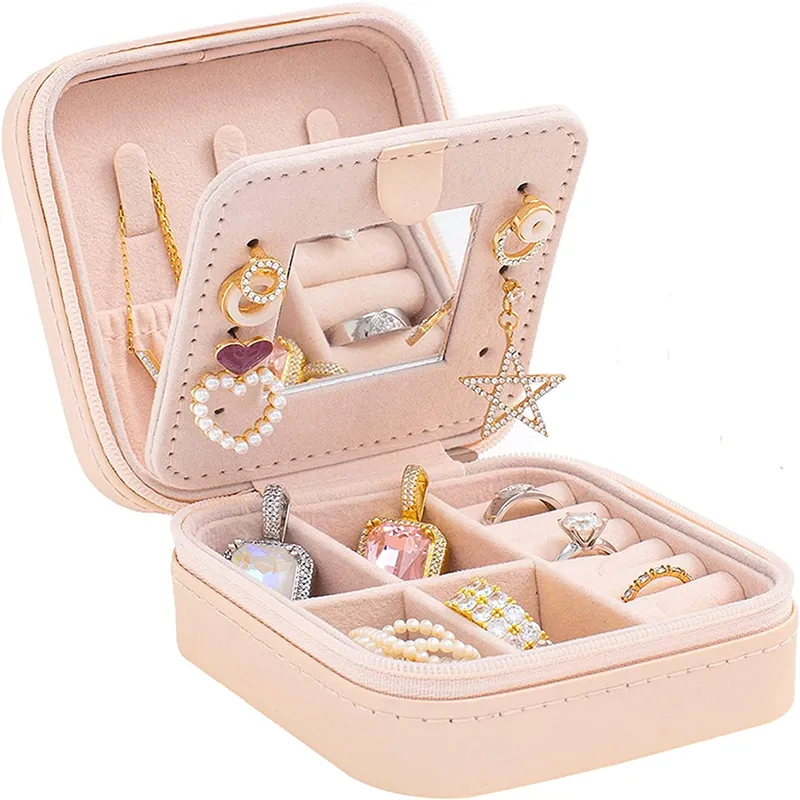 Travel Jewelry Organizer Small Jewelry Organizer Box with Mirror