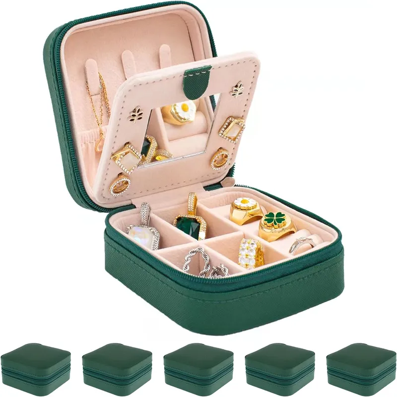 Travel Jewelry Organizer Small Jewelry Organizer Box with Mirror