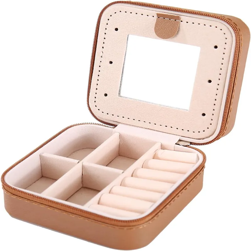 Travel Jewelry Organizer Small Jewelry Organizer Box with Mirror