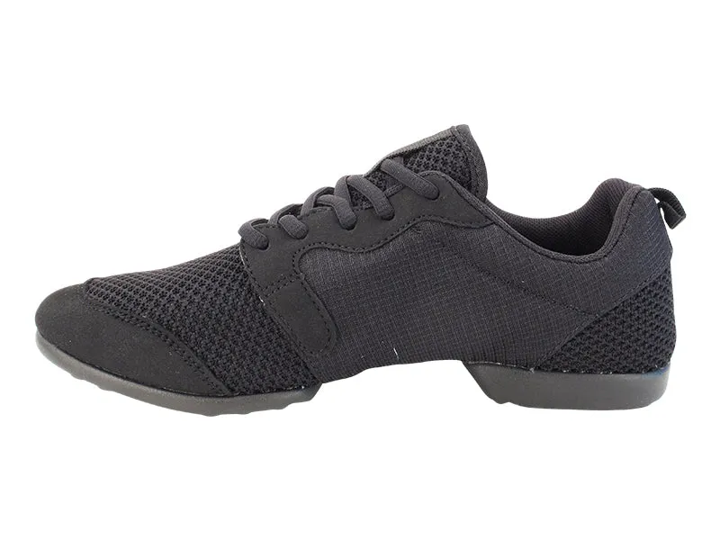 Very Fine VFSN024 Unisex Split Sole Lightweight Black Mesh Practice Dance Shoe Sneaker