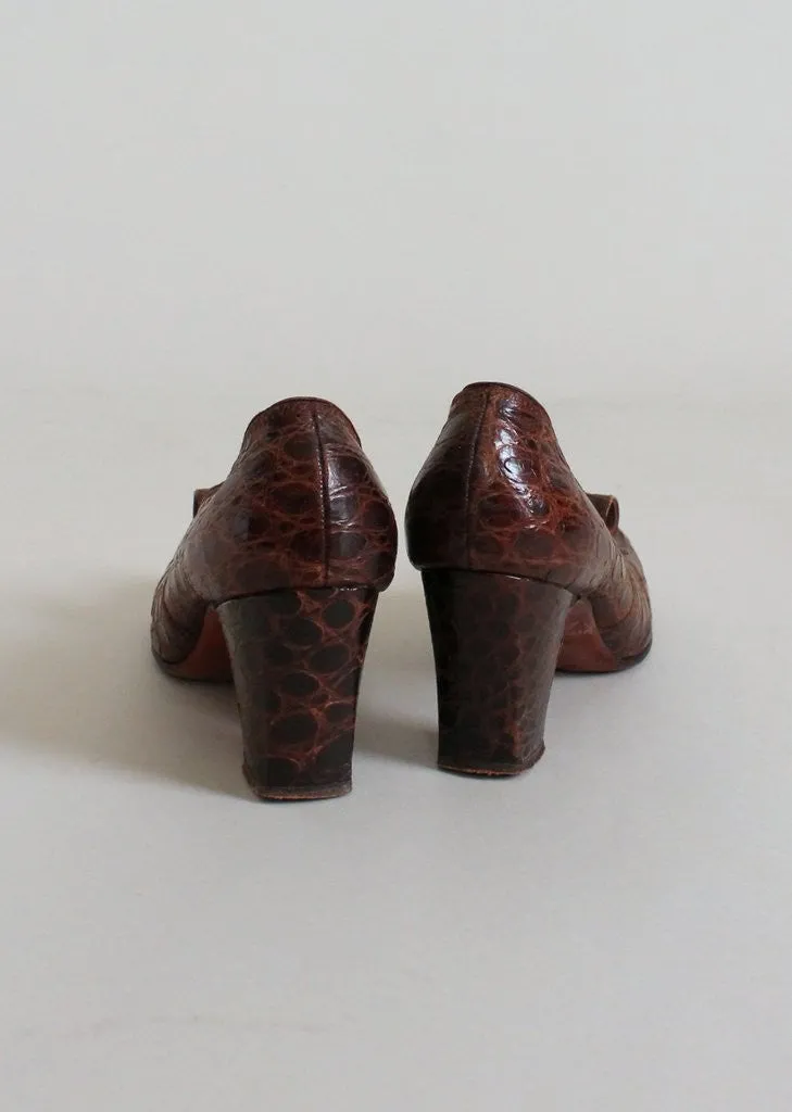 Vintage Early 1940s La Valle Art Deco Pumps