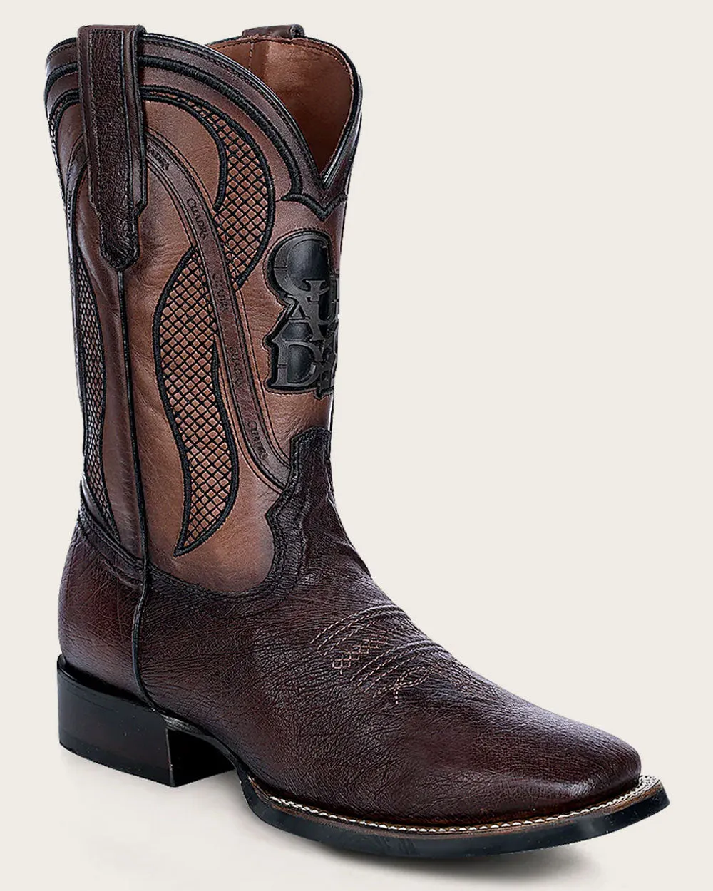 Western rodeo brown ostrich boot