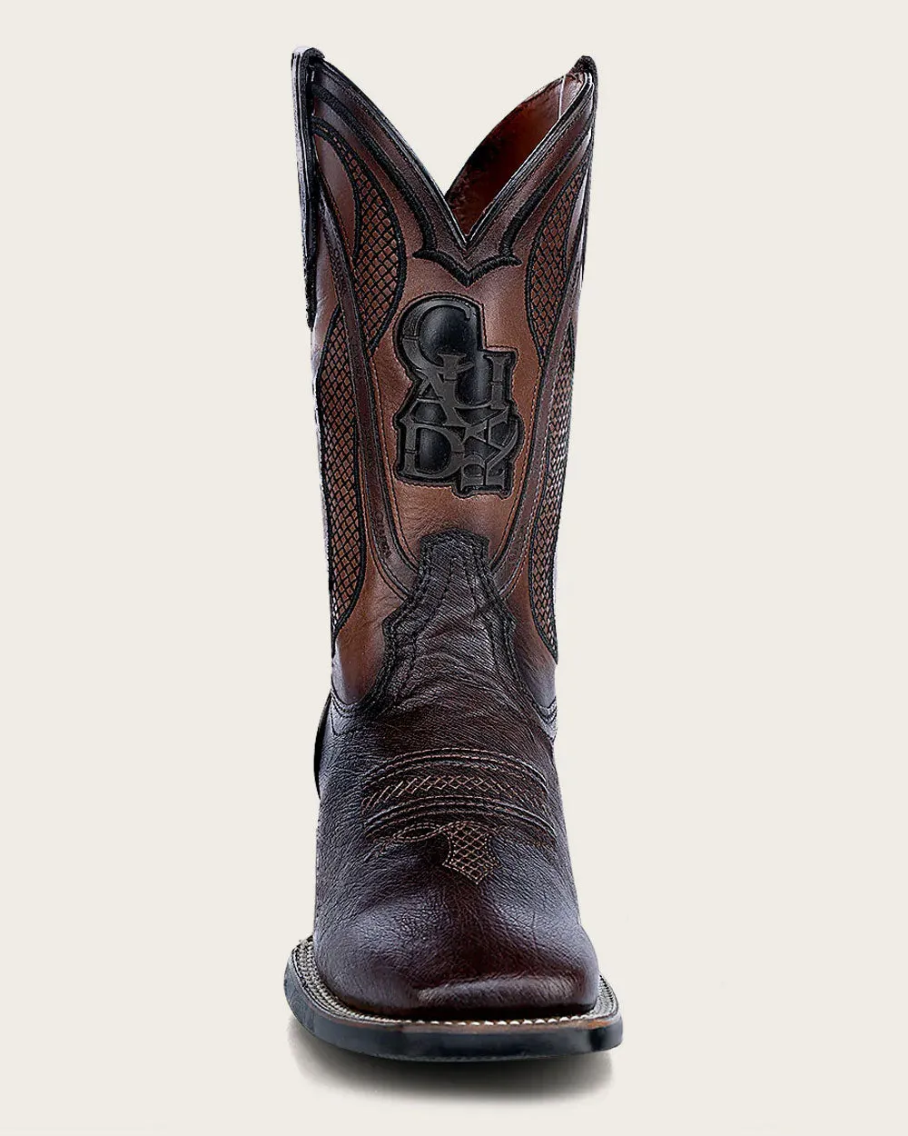 Western rodeo brown ostrich boot