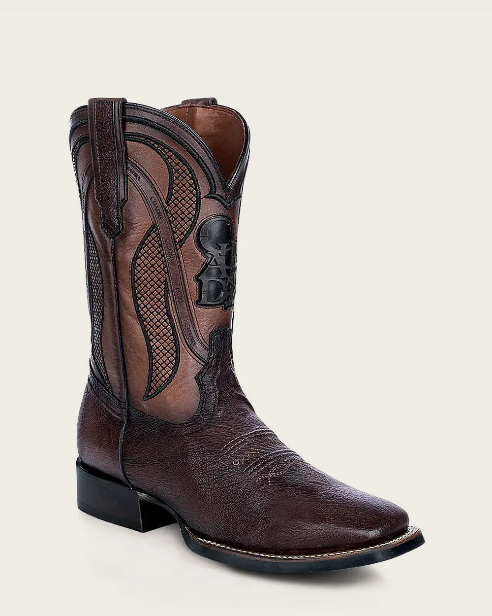 Western rodeo brown ostrich boot