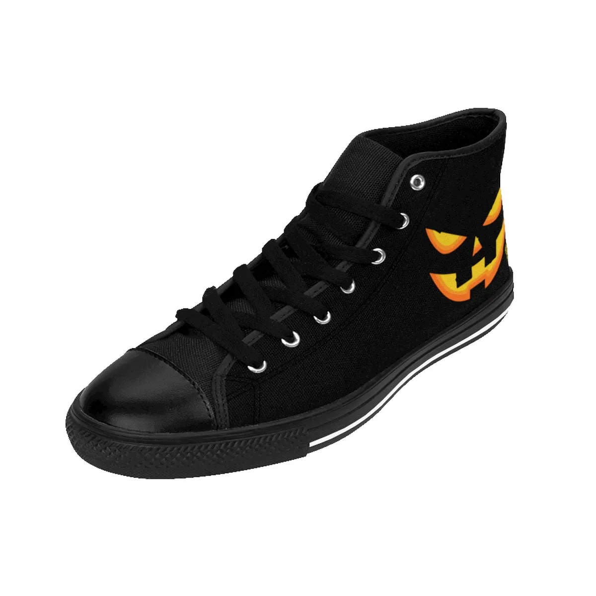 Women's Halloween Sneakers, Orange Festive Pumpkin Face Party High Top Running Shoes