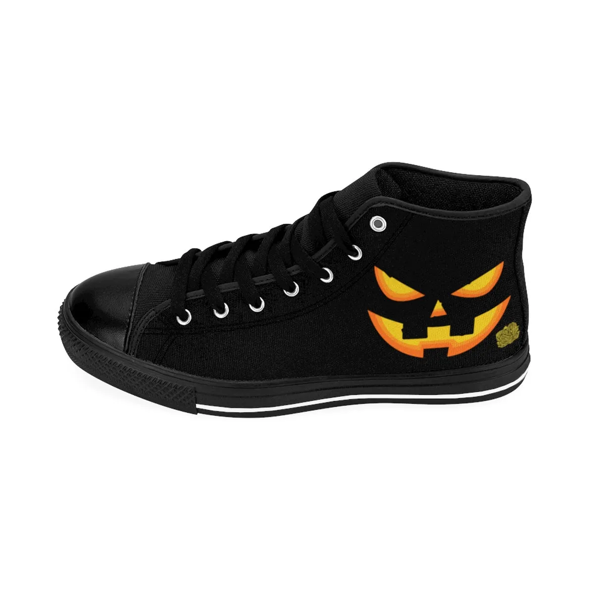 Women's Halloween Sneakers, Orange Festive Pumpkin Face Party High Top Running Shoes