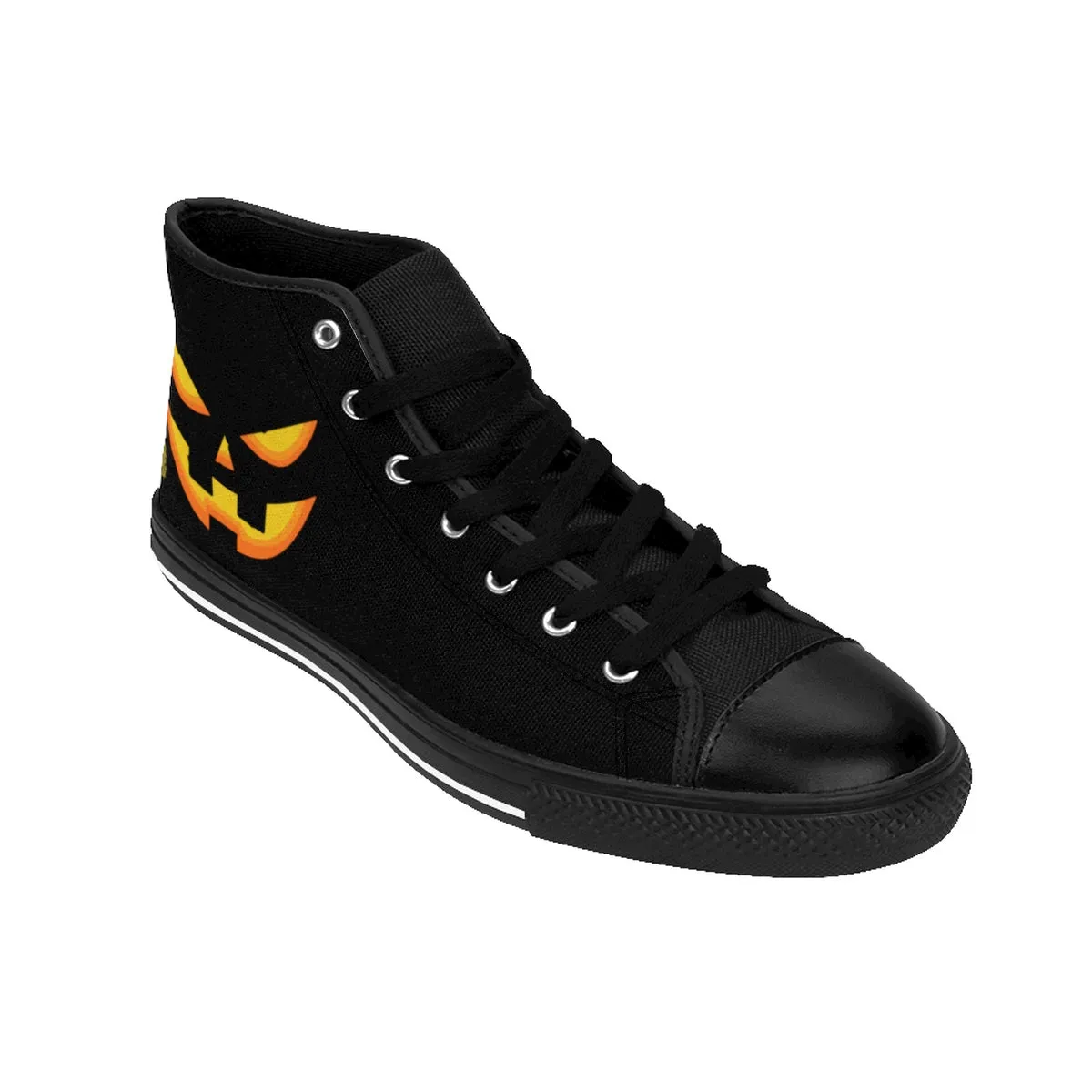 Women's Halloween Sneakers, Orange Festive Pumpkin Face Party High Top Running Shoes