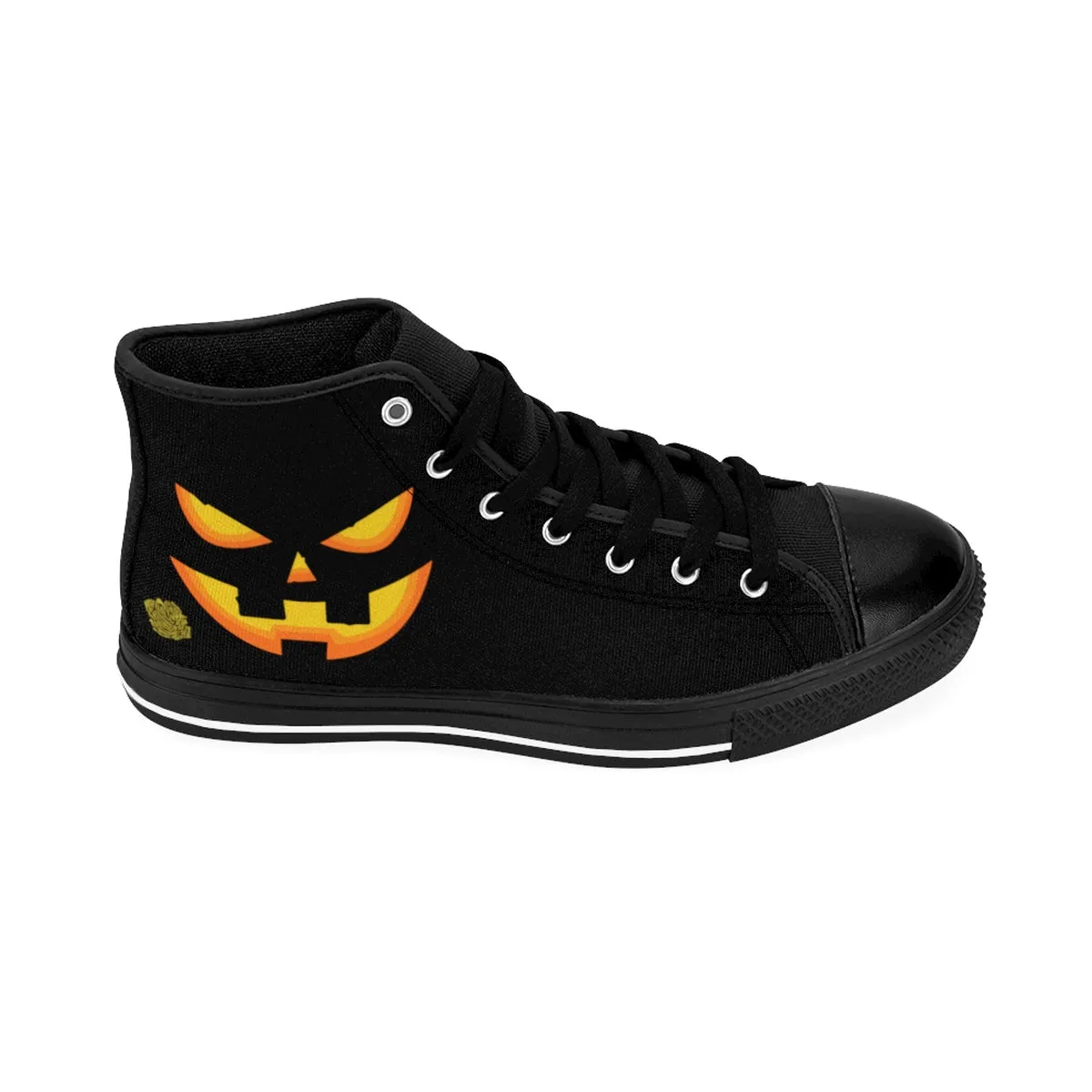 Women's Halloween Sneakers, Orange Festive Pumpkin Face Party High Top Running Shoes