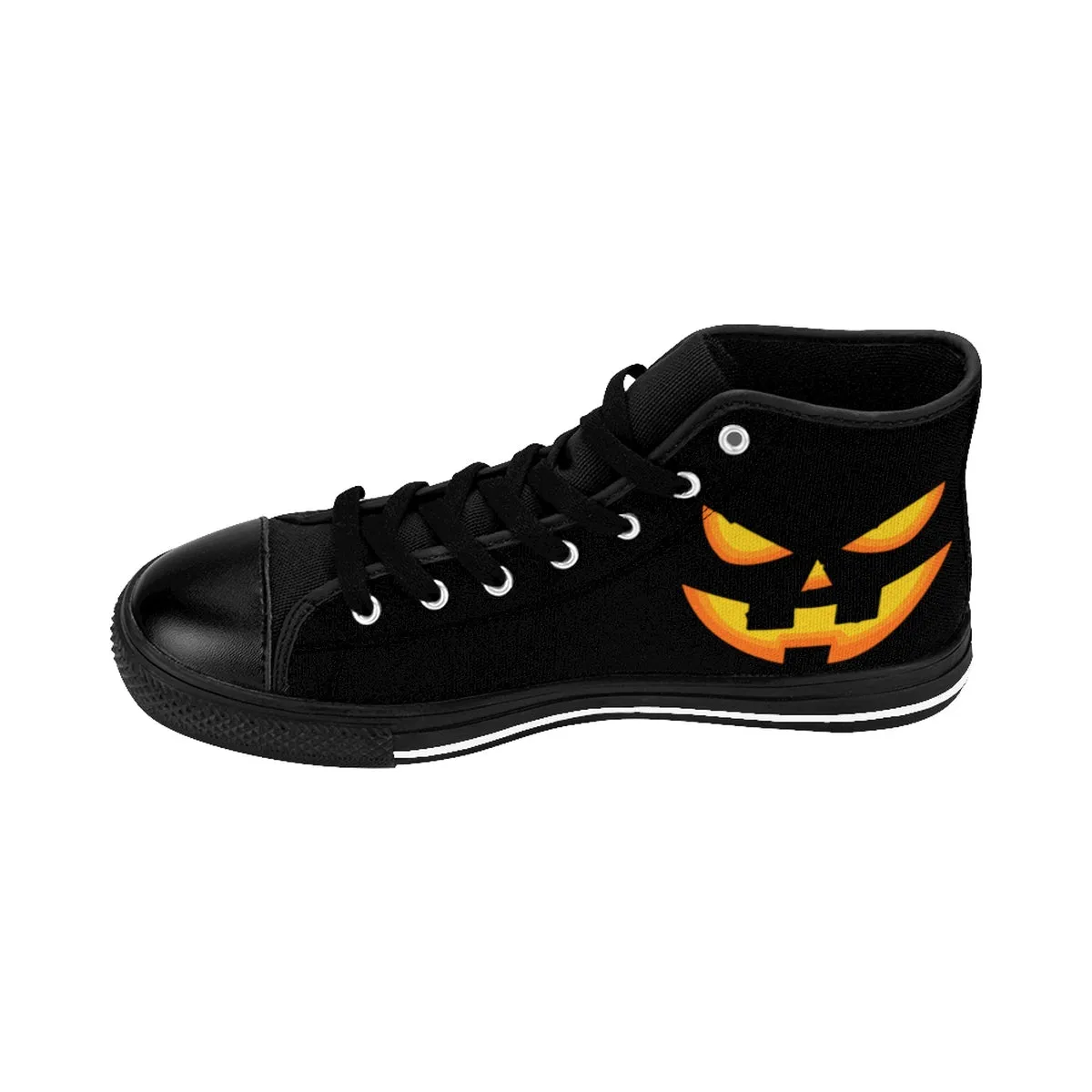 Women's Halloween Sneakers, Orange Festive Pumpkin Face Party High Top Running Shoes